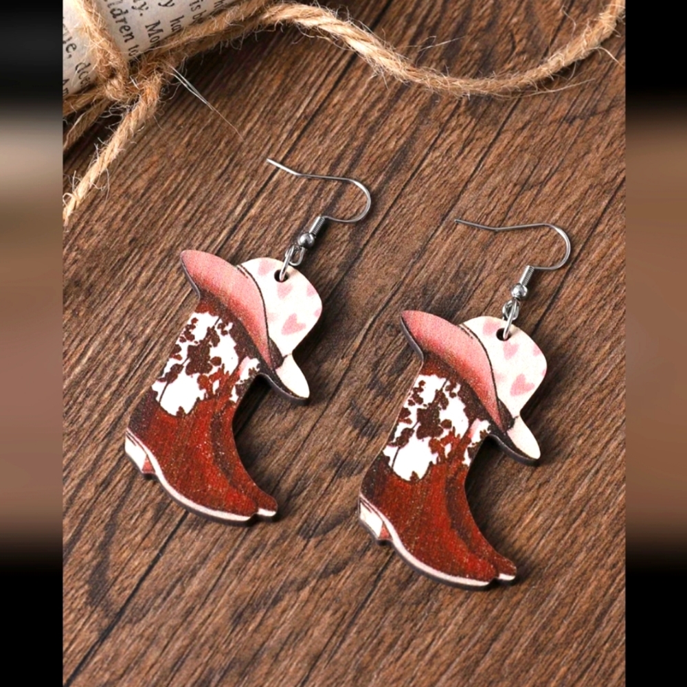 Cowgirl Boots And Hat Earrings